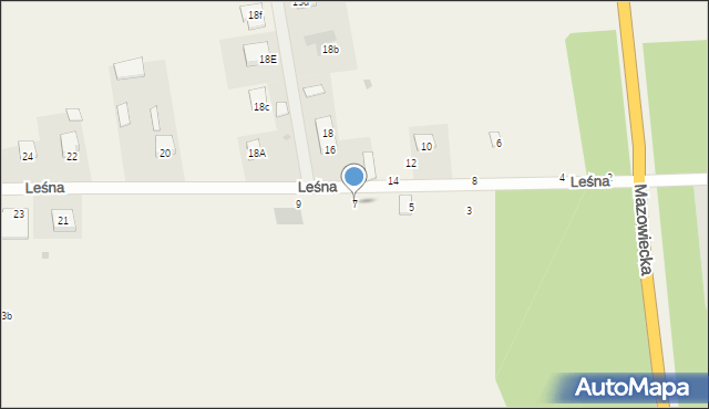 Podnieśno, Leśna, 7, mapa Podnieśno