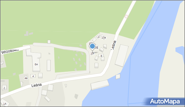 Pogorzelica, Leśna, 10f, mapa Pogorzelica