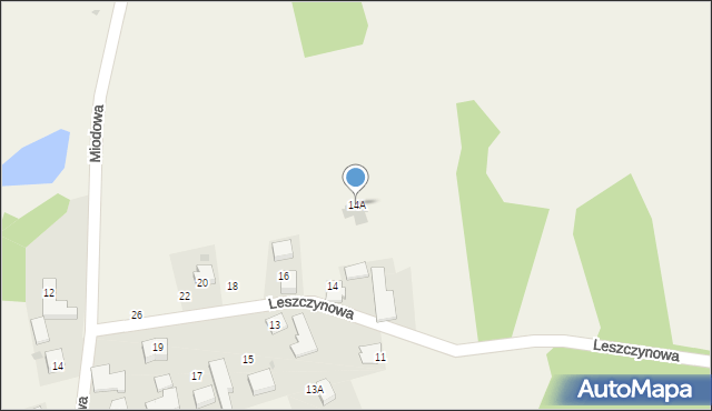 Polanka Wielka, Leszczynowa, 14A, mapa Polanka Wielka
