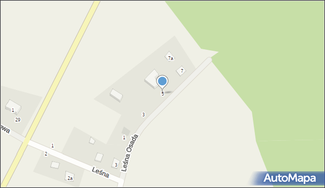 Pomlewo, Leśna Osada, 5, mapa Pomlewo