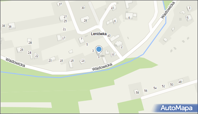 Ponikiew, Leniówka, 1, mapa Ponikiew