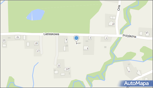 Poręba Żegoty, Letniskowa, 7, mapa Poręba Żegoty