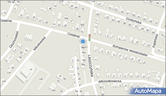Poznań, Leszczyńska, 56b, mapa Poznania