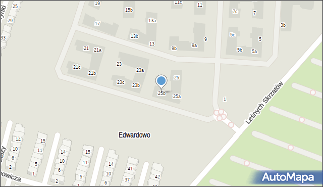Poznań, Leśnych Skrzatów, 25b, mapa Poznania