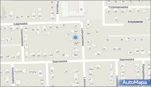 Poznań, Leśnowolska, 29a, mapa Poznania
