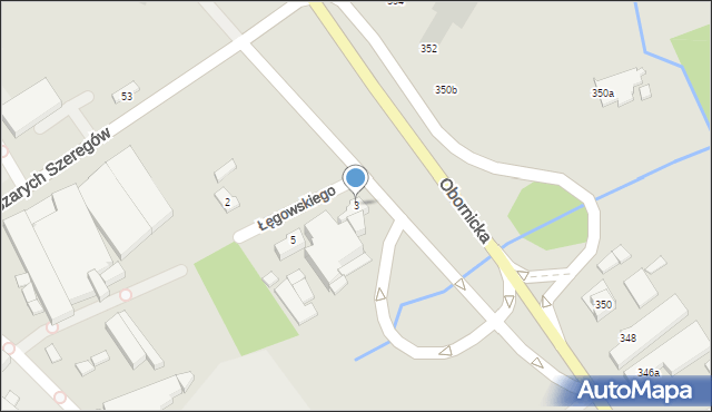 Poznań, Łęgowskiego Józefa, 3, mapa Poznania