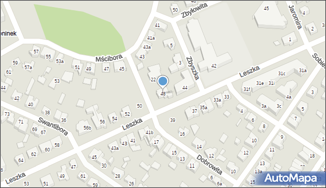 Poznań, Leszka, 48, mapa Poznania