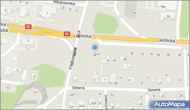 Poznań, Lechicka, 42, mapa Poznania
