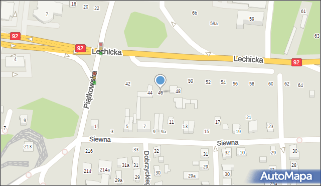 Poznań, Lechicka, 46, mapa Poznania