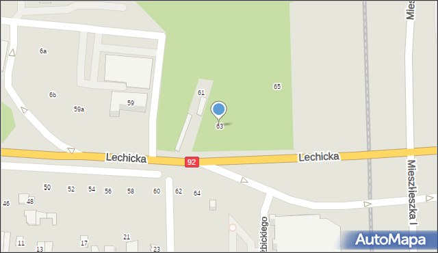 Poznań, Lechicka, 63, mapa Poznania