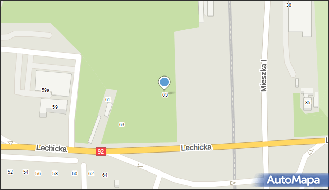 Poznań, Lechicka, 65, mapa Poznania