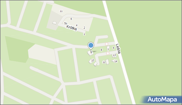 Prądocin, Leśna, 9, mapa Prądocin