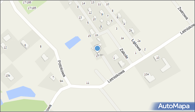 Prądocin, Letniskowa, 17, mapa Prądocin