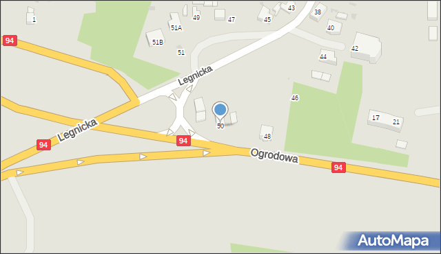 Prochowice, Legnicka, 50, mapa Prochowice