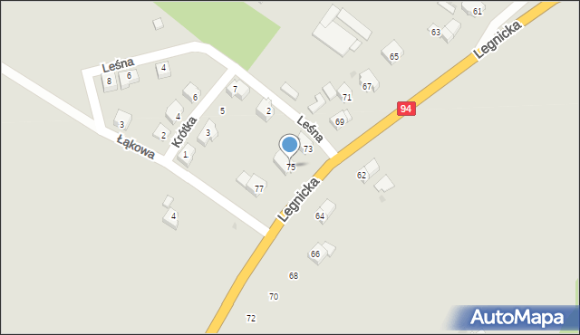 Prochowice, Legnicka, 75, mapa Prochowice