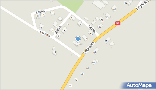 Prochowice, Legnicka, 77, mapa Prochowice