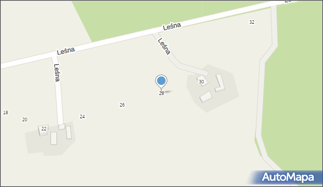 Pruchna, Leśna, 28, mapa Pruchna