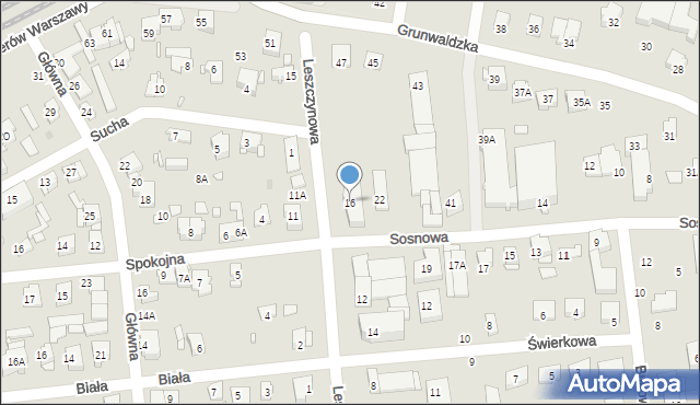 Pruszków, Leszczynowa, 16, mapa Pruszków