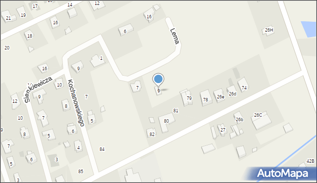 Pruszków, Lema Stanisława, 9, mapa Pruszków