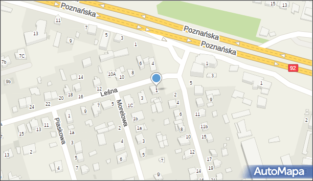 Przeźmierowo, Leśna, 1, mapa Przeźmierowo