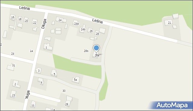 Przyborów, Leśna, 28a, mapa Przyborów