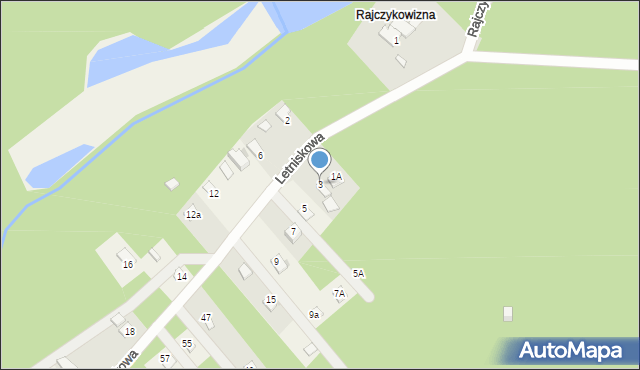 Przybynów, Letniskowa, 3, mapa Przybynów