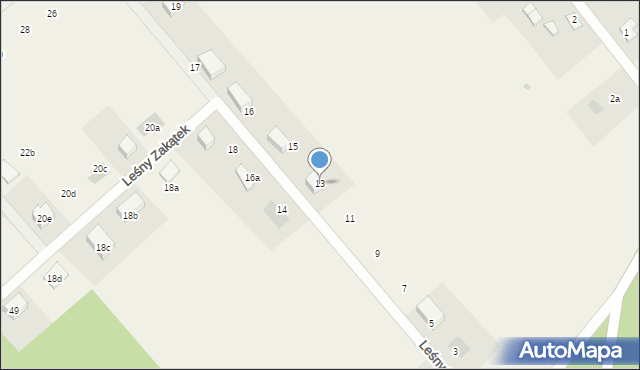 Przykopka, Leśny Zakątek, 13, mapa Przykopka