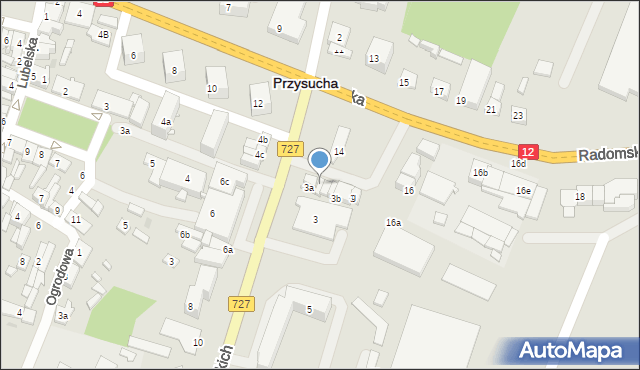 Przysucha, Legionów Polskich, 3c, mapa Przysucha