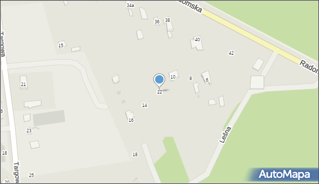 Przytyk, Leśna, 12, mapa Przytyk