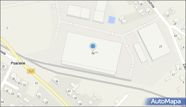 Psarskie, Leśna, 6a, mapa Psarskie