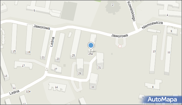 Puławy, Leśna, 25a, mapa Puław