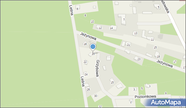 Puste Łąki, Leśna, 20, mapa Puste Łąki