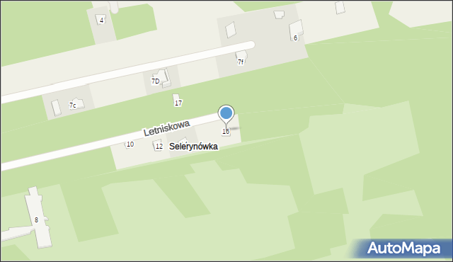 Puste Łąki, Letniskowa, 16, mapa Puste Łąki