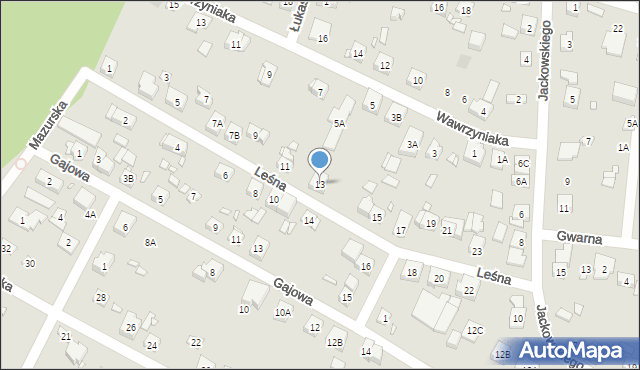 Puszczykowo, Leśna, 13, mapa Puszczykowo