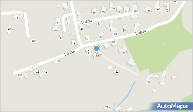 Rabka-Zdrój, Leśna, 11b, mapa Rabka-Zdrój