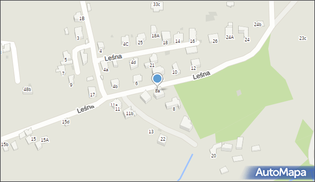 Rabka-Zdrój, Leśna, 8a, mapa Rabka-Zdrój