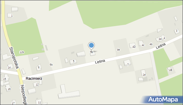 Racimierz, Leśna, 5b, mapa Racimierz