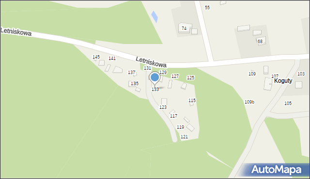 Radawa, Letniskowa, 133, mapa Radawa