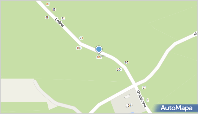 Radgoszcz, Leśna, 102, mapa Radgoszcz