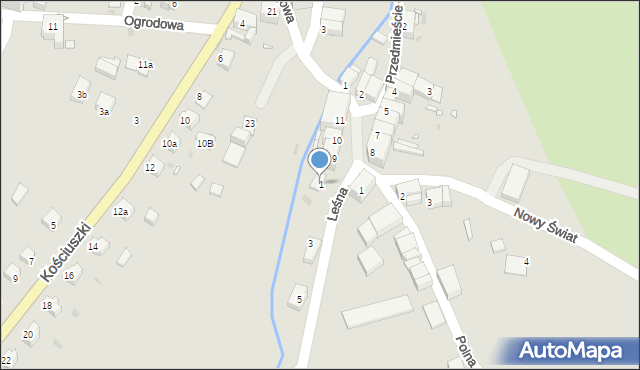 Radków, Leśna, 1, mapa Radków