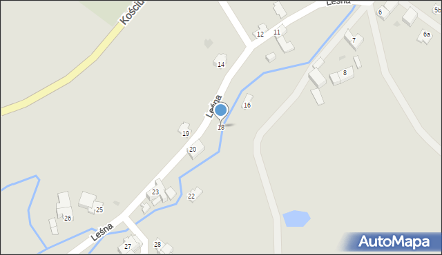 Radków, Leśna, 18, mapa Radków