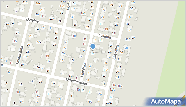 Radom, Lechicka, 10, mapa Radomia