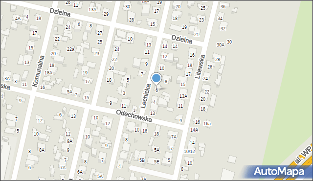 Radom, Lechicka, 6, mapa Radomia