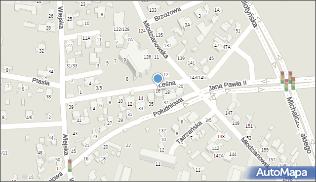 Radom, Leśna, 16, mapa Radomia