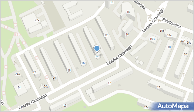 Radomsko, Leszka Czarnego, 14, mapa Radomsko