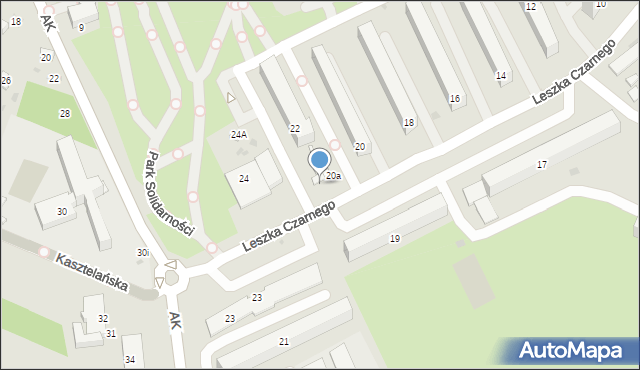 Radomsko, Leszka Czarnego, 20c, mapa Radomsko