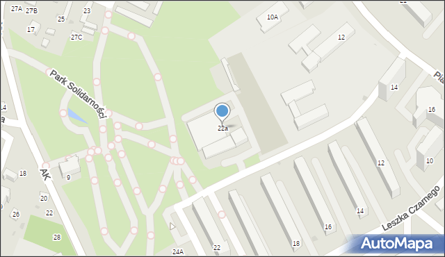 Radomsko, Leszka Czarnego, 22a, mapa Radomsko