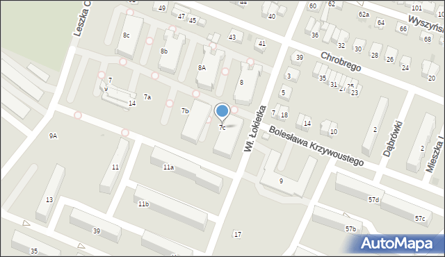 Radomsko, Leszka Czarnego, 7c, mapa Radomsko