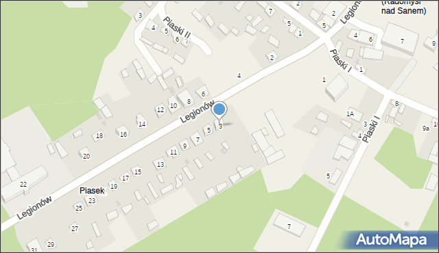 Radomyśl nad Sanem, Legionów, 3, mapa Radomyśl nad Sanem