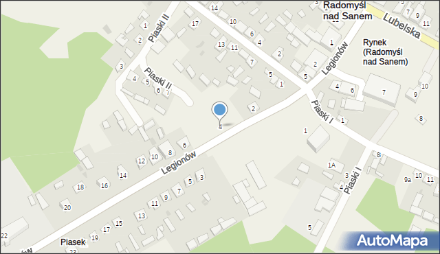 Radomyśl nad Sanem, Legionów, 4, mapa Radomyśl nad Sanem